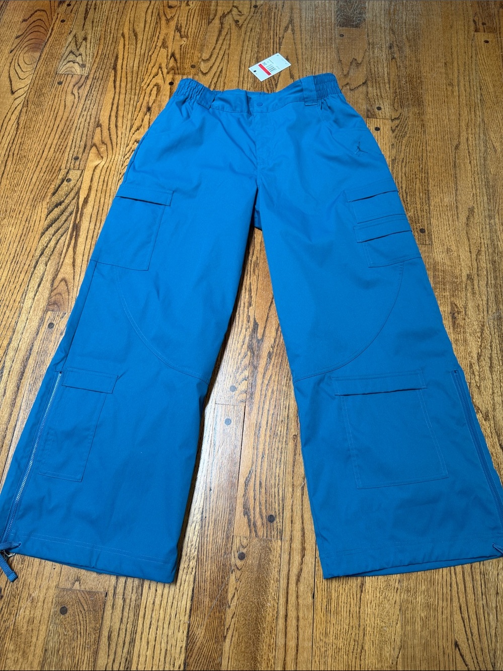 NWT Jordan sz L Loose Fit Wide Leg cargo pants - slate blue - side zips